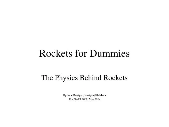 rockets for dummies