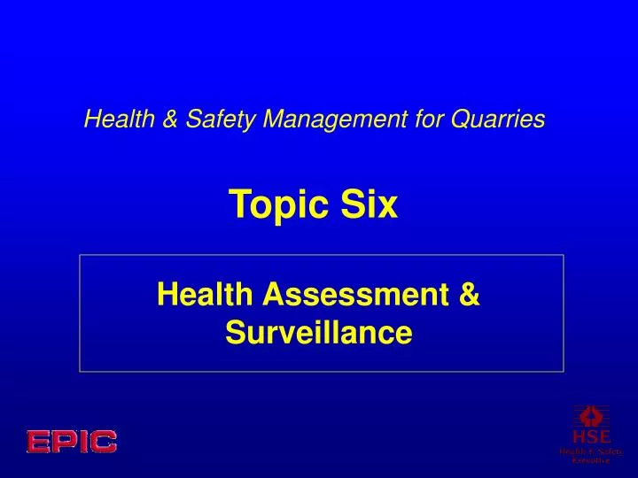 health assessment surveillance