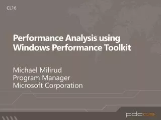 Performance Analysis using Windows Performance Toolkit