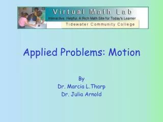 Applied Problems: Motion