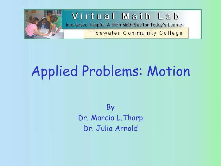 applied problems motion