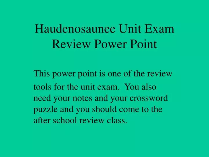 haudenosaunee unit exam review power point