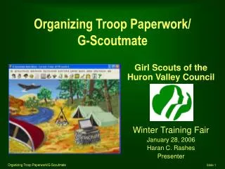 Organizing Troop Paperwork/ G-Scoutmate