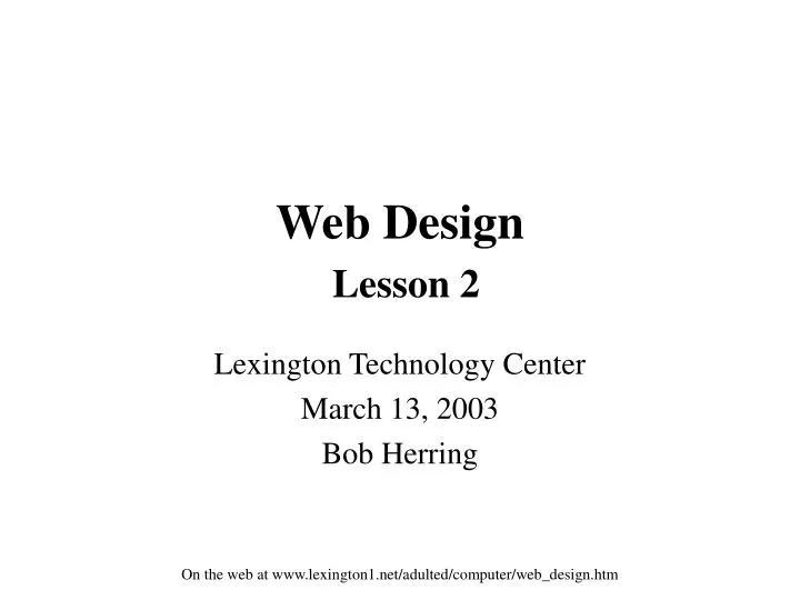 web design lesson 2