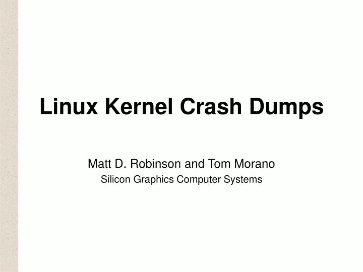 linux kernel crash dumps