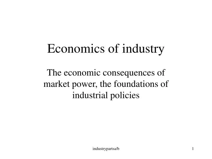economics of industry