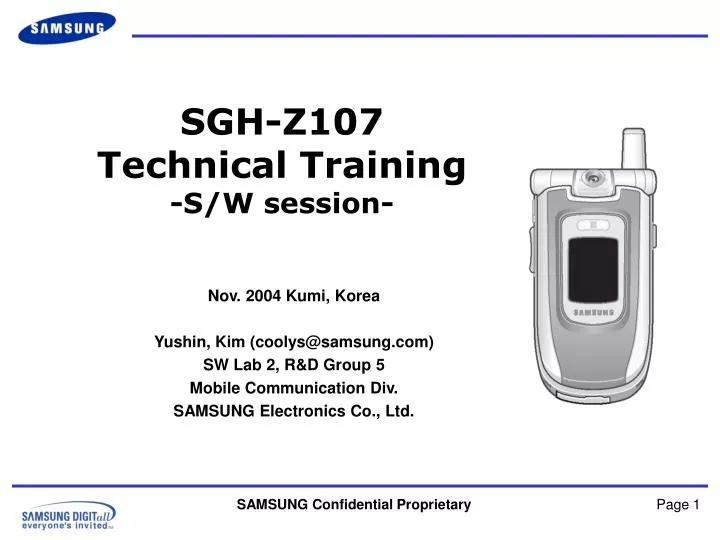 sgh z107 technical training s w session