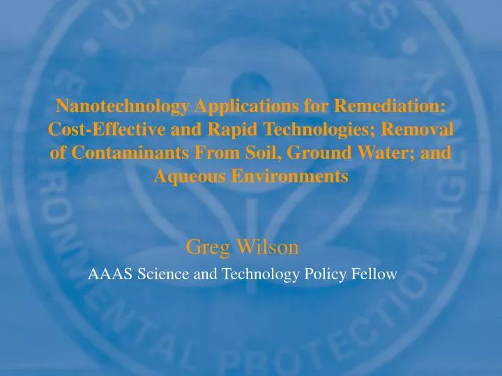 greg wilson aaas science and technology policy fellow