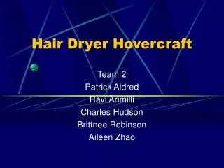 Hair Dryer Hovercraft