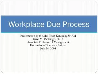 Workplace Due Process
