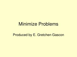 Minimize Problems