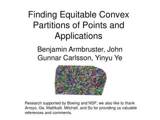 Finding Equitable Convex Partitions of Points and Applications
