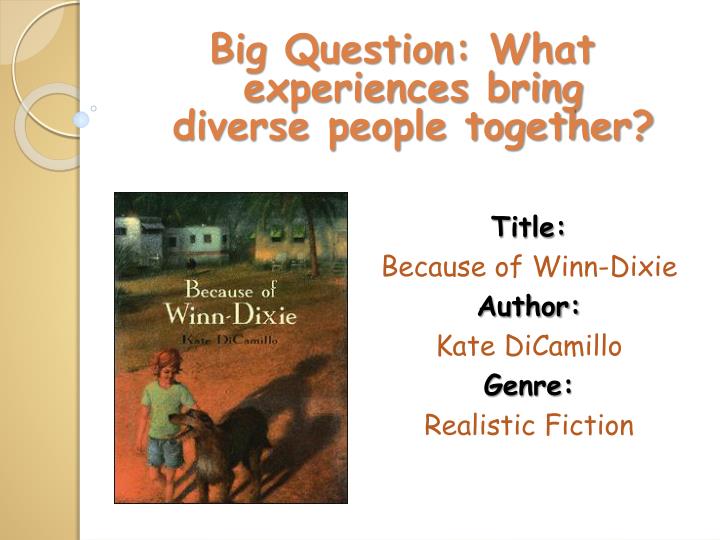 title because of winn dixie author kate dicamillo genre realistic fiction