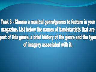 Task 6 - My Musical Genre