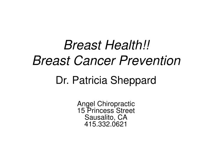breast health breast cancer prevention