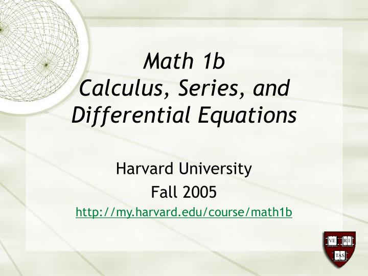 math 1b calculus series and differential equations