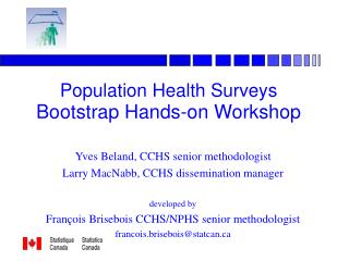 Population Health Surveys Bootstrap Hands-on Workshop