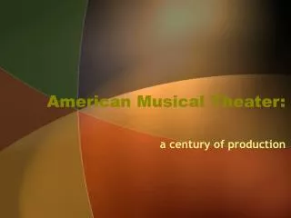 American Musical Theater: