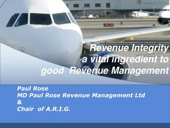 paul rose md paul rose revenue management ltd chair of a r i g