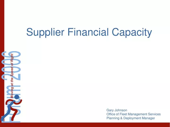 supplier financial capacity