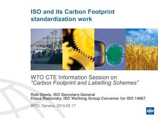 ISO and its Carbon Footprint standardization work