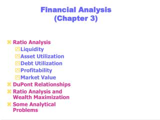 Financial Analysis (Chapter 3)