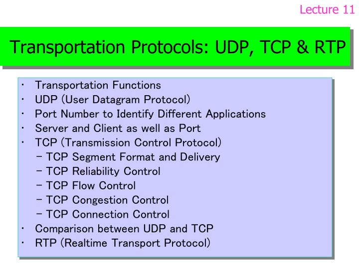 transportation protocols udp tcp rtp
