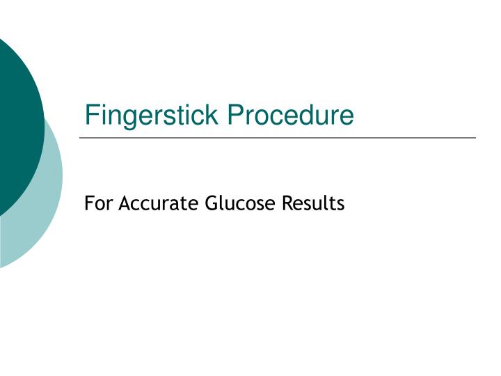 fingerstick procedure