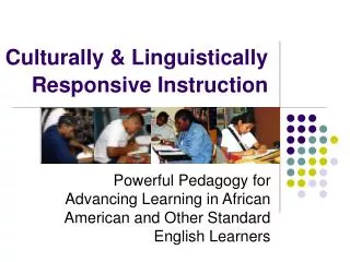 Culturally &amp; Linguistically Responsive Instruction