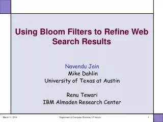 Using Bloom Filters to Refine Web Search Results