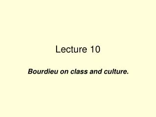 Lecture 10