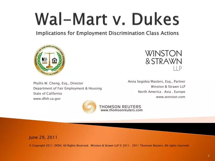 wal mart v dukes implications for employment discrimination class actions