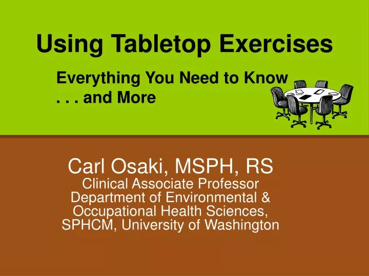 using tabletop exercises
