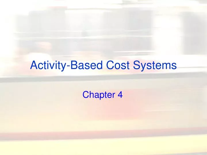 activity based cost systems