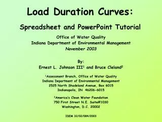 Load Duration Curves: Spreadsheet and PowerPoint Tutorial