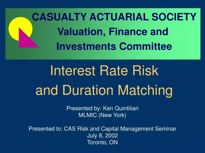 interest rate risk and duration matching