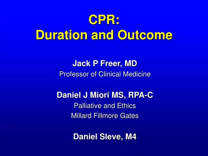 cpr duration and outcome