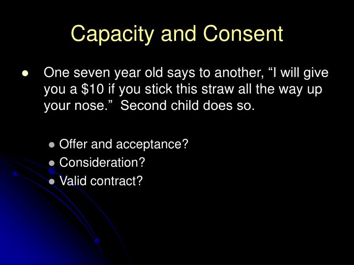 capacity and consent