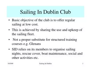 Sailing In Dublin Club