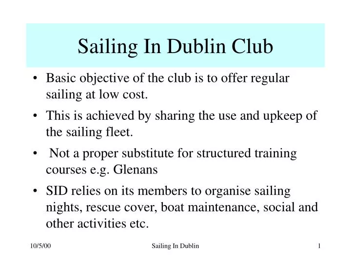 sailing in dublin club