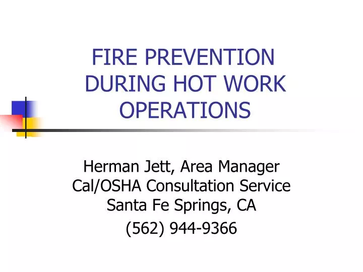 fire prevention during hot work operations