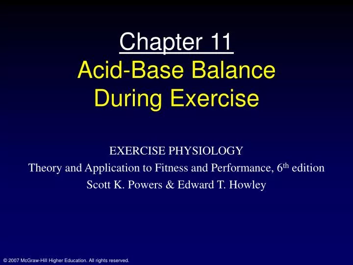 chapter 11 acid base balance during exercise