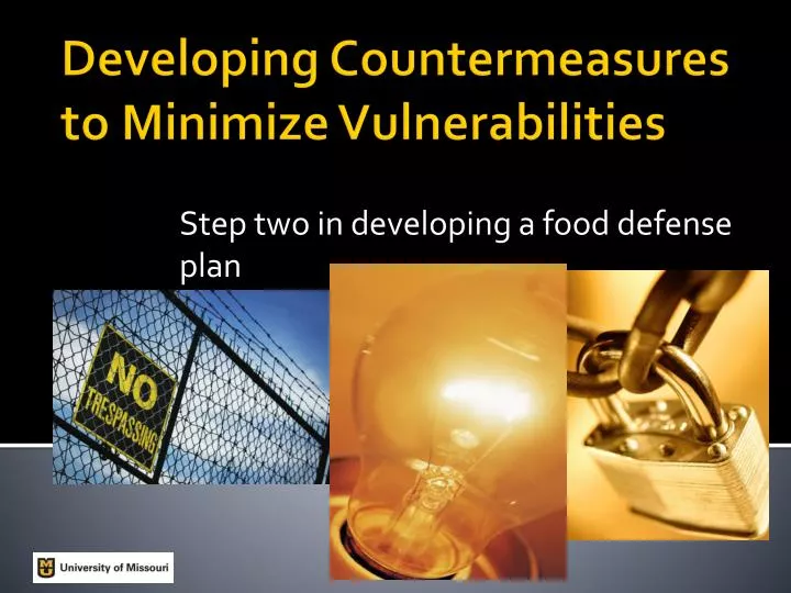 step two in developing a food defense plan
