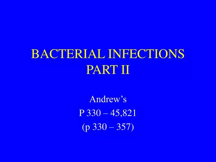 bacterial infections part ii
