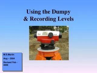 Using the Dumpy &amp; Recording Levels