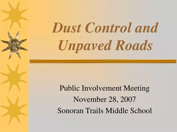 dust control and unpaved roads