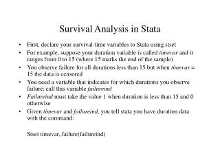 Survival Analysis in Stata