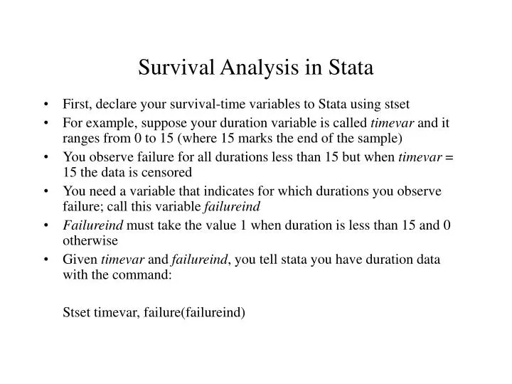 survival analysis in stata
