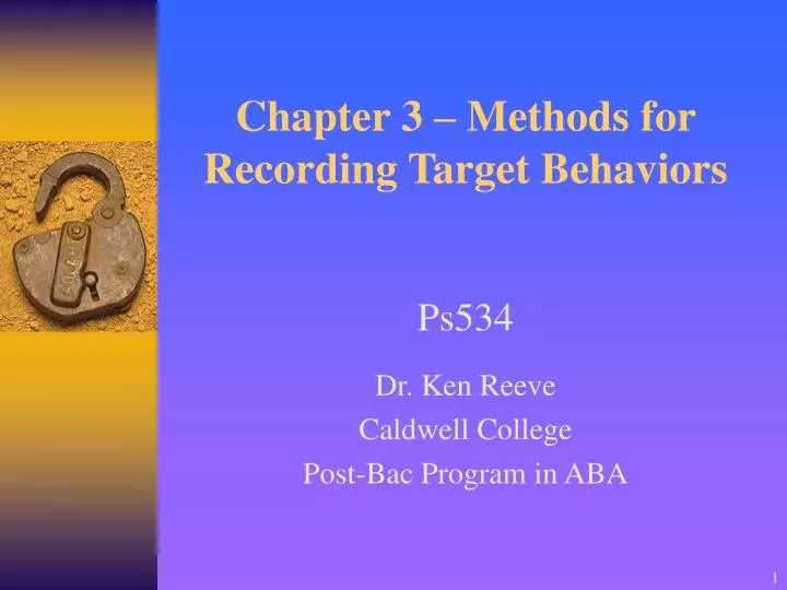 chapter 3 methods for recording target behaviors