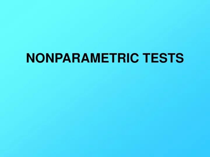 nonparametric tests